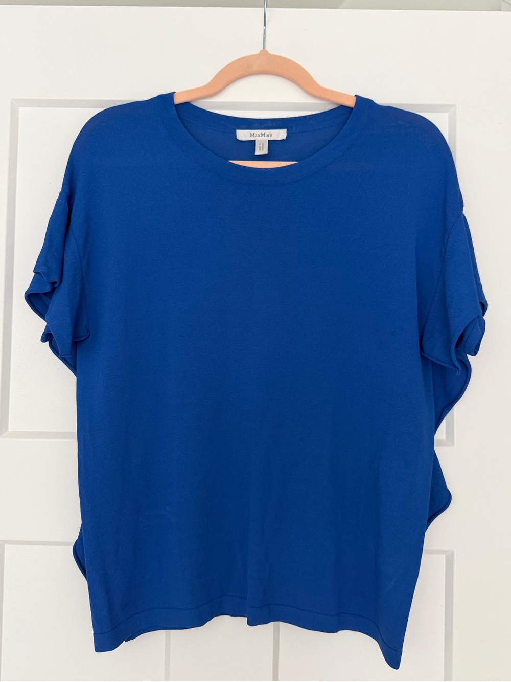 MaxMara Women’s Royal Blue Short Sleeve Crewneck Top